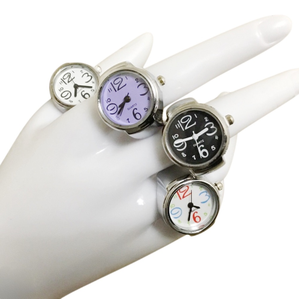 Y2K Ring Watch Stainless Steel Quartz with Gift Pouch